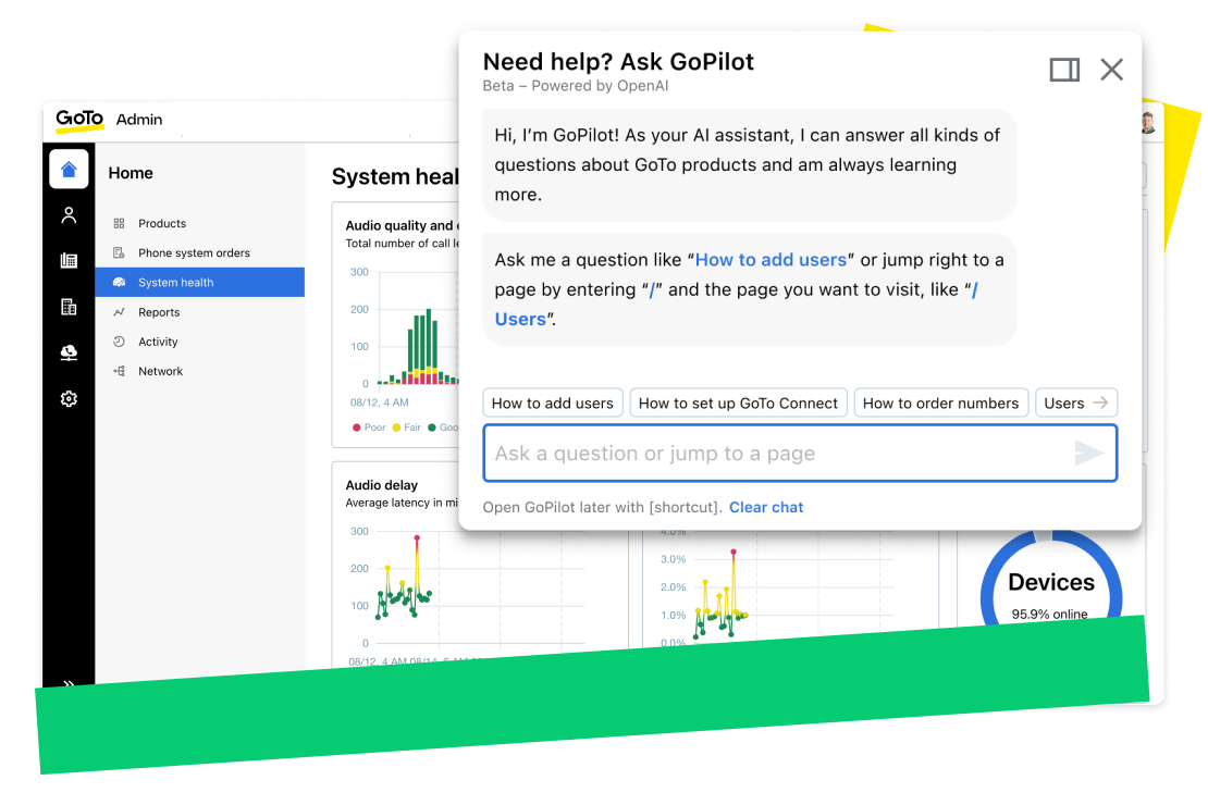 GoTo Connect CX biedt geavanceerde analyses om gespreksresultaten, prestaties en meer bij te houden.